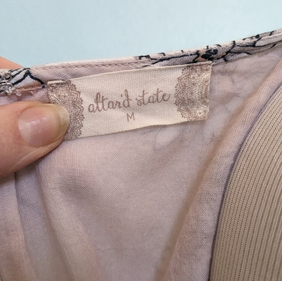 Altar'd State boho long sleeve floral spring summer dress blush nude EUC Medium - Picture 10 of 10